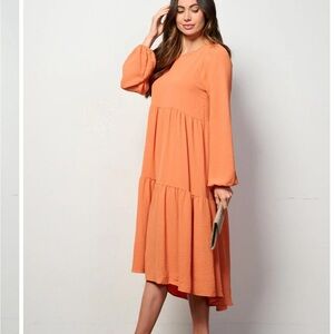 Brand New: Elegant Orange Women's Dress